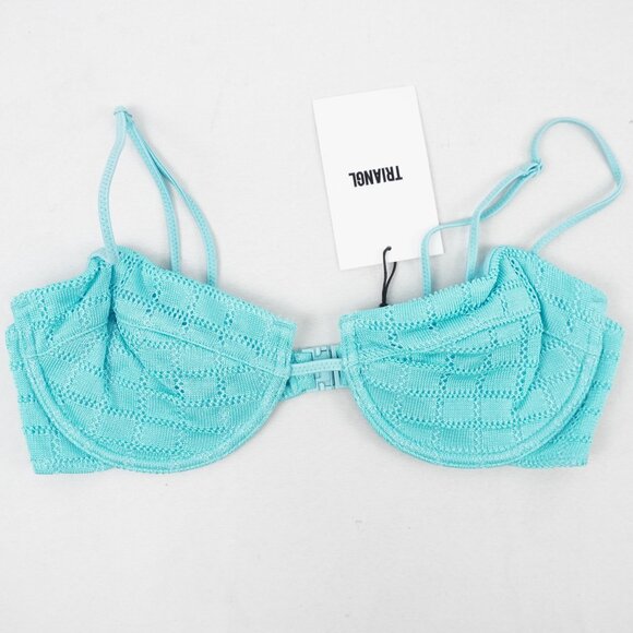 Triangl Mala Jave Blue Crochet Balconette Bikini Top (Small+) & Bottoms (XS) NWT - Picture 3 of 9